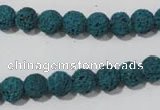 CLV452 15.5 inches 8mm round dyed blue lava beads wholesale