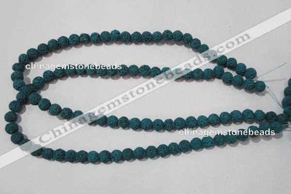 CLV452 15.5 inches 8mm round dyed blue lava beads wholesale