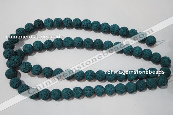 CLV453 15.5 inches 10mm round dyed blue lava beads wholesale