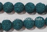 CLV454 15.5 inches 12mm round dyed blue lava beads wholesale