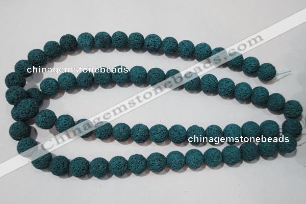 CLV454 15.5 inches 12mm round dyed blue lava beads wholesale