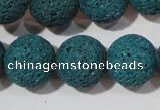 CLV457 15.5 inches 18mm round dyed blue lava beads wholesale