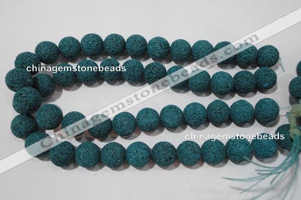 CLV457 15.5 inches 18mm round dyed blue lava beads wholesale