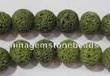 CLV461 15.5 inches 10mm round dyed green lava beads wholesale