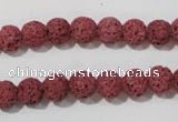 CLV468 15.5 inches 8mm round dyed red lava beads wholesale