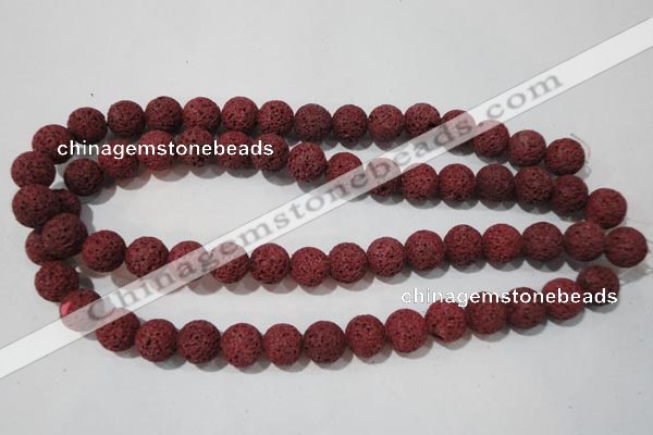 CLV469 15.5 inches 10mm round dyed red lava beads wholesale