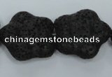 CLV47 15 inches 8*26mm star black natural lava beads wholesale