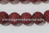 CLV470 15.5 inches 12mm round dyed red lava beads wholesale