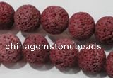 CLV471 15.5 inches 14mm round dyed red lava beads wholesale