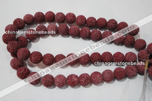 CLV471 15.5 inches 14mm round dyed red lava beads wholesale