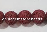 CLV473 15.5 inches 18mm round dyed red lava beads wholesale