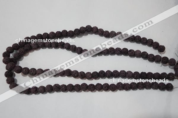 CLV476 15.5 inches 8mm round dyed purple lava beads wholesale