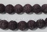 CLV477 15.5 inches 10mm round dyed purple lava beads wholesale