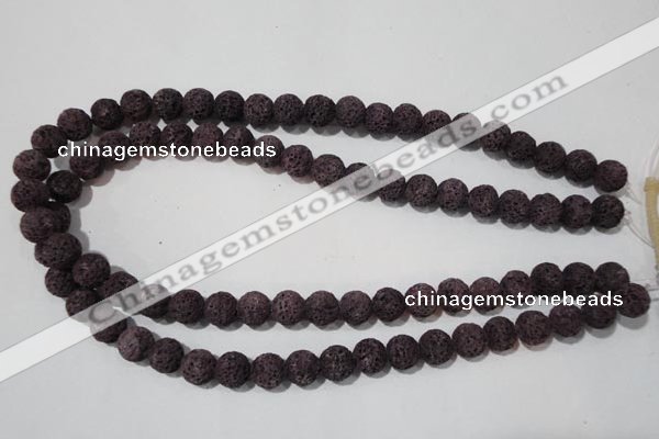 CLV477 15.5 inches 10mm round dyed purple lava beads wholesale