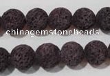 CLV478 15.5 inches 12mm round dyed purple lava beads wholesale