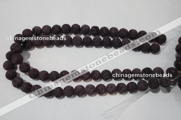 CLV478 15.5 inches 12mm round dyed purple lava beads wholesale