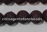 CLV479 15.5 inches 14mm round dyed purple lava beads wholesale