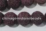 CLV480 15.5 inches 16mm round dyed purple lava beads wholesale