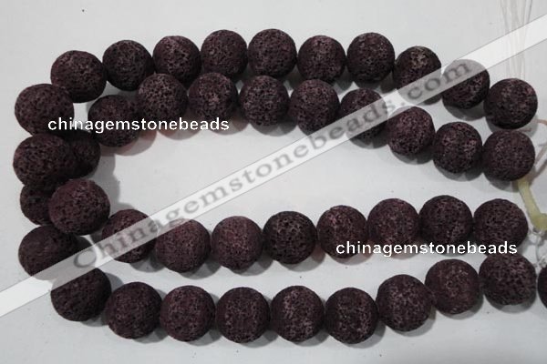 CLV481 15.5 inches 18mm round dyed purple lava beads wholesale