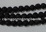 CLV483 15.5 inches 6mm round black lava beads wholesale