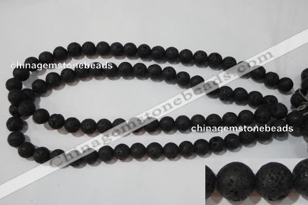 CLV485 15.5 inches 10mm round black lava beads wholesale