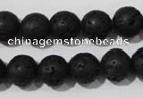 CLV486 15.5 inches 12mm round black lava beads wholesale