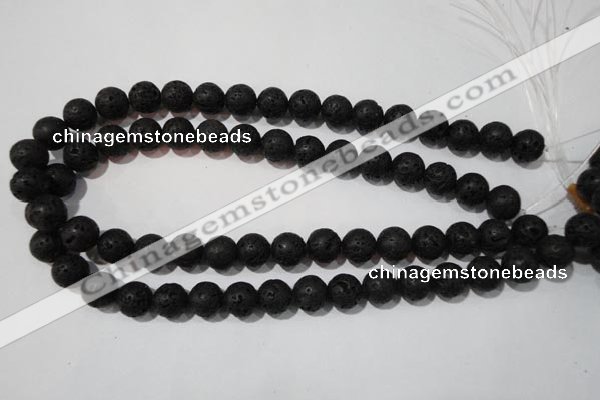 CLV486 15.5 inches 12mm round black lava beads wholesale