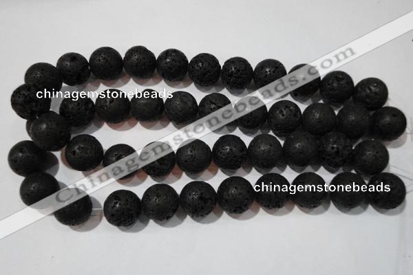 CLV489 15.5 inches 18mm round black lava beads wholesale