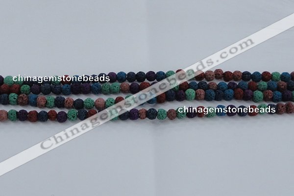 CLV520 15.5 inches 4mm round mixed lava beads wholesale