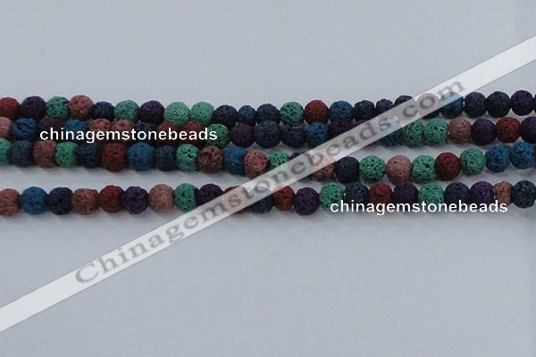 CLV521 15.5 inches 6mm round mixed lava beads wholesale