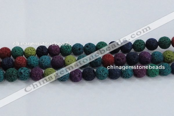 CLV523 15.5 inches 10mm round mixed lava beads wholesale