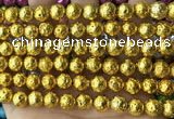 CLV534 15.5 inches 6mm round plated lava beads wholesale