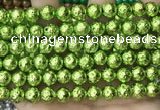 CLV536 15.5 inches 6mm round plated lava beads wholesale