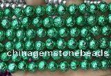 CLV537 15.5 inches 6mm round plated lava beads wholesale