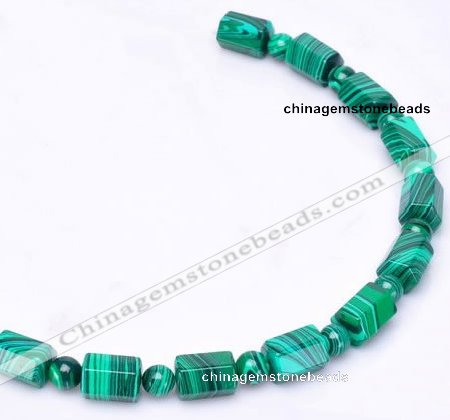 CMA14 8mm round & 10*14mm barrel shape imitate malachite beads