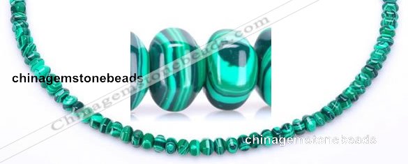 CMA15 4*6mm roundel imitate malachite gemstone beads Wholesale