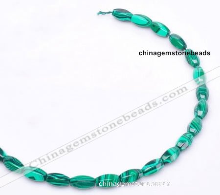 CMA25 8*14mm faceted drum imitate malachite beads Wholesale