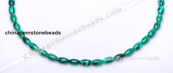 CMA28 15.5 inches 5*10mm rice imitate malachite beads Wholesale