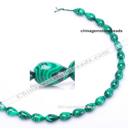 CMA30 8*12mm teardrop imitate malachite beads wholesale
