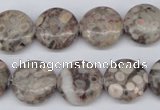 CMB09 15.5 inches 16mm flat round natural medical stone beads