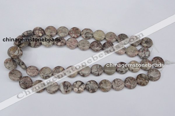 CMB09 15.5 inches 16mm flat round natural medical stone beads