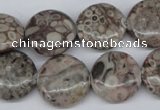 CMB10 15.5 inches 18mm flat round natural medical stone beads