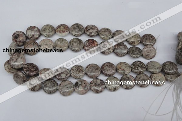 CMB10 15.5 inches 18mm flat round natural medical stone beads