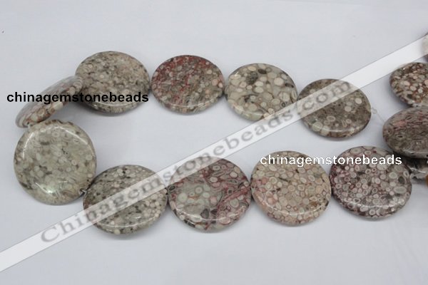 CMB15 15.5 inches 40mm flat round natural medical stone beads