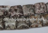 CMB19 15.5 inches 14*14mm square natural medical stone beads