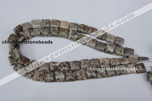 CMB19 15.5 inches 14*14mm square natural medical stone beads