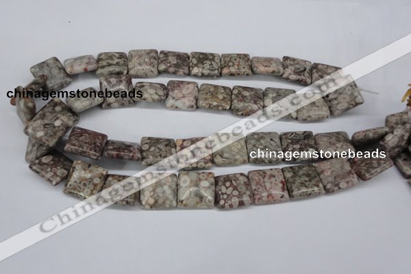 CMB21 15.5 inches 18*18mm square natural medical stone beads