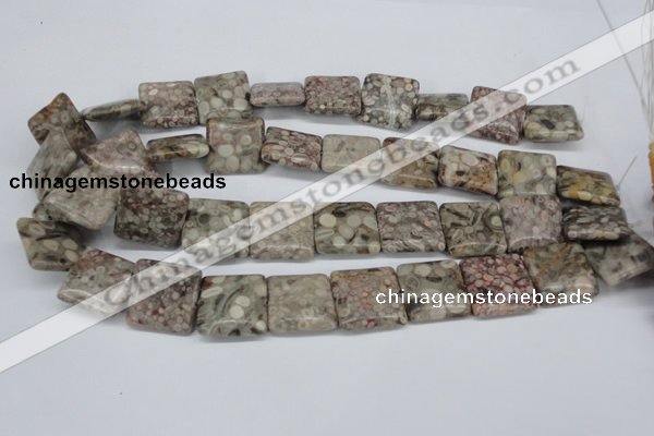 CMB22 15.5 inches 20*20mm square natural medical stone beads