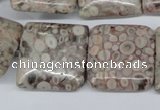 CMB23 15.5 inches 25*25mm square natural medical stone beads