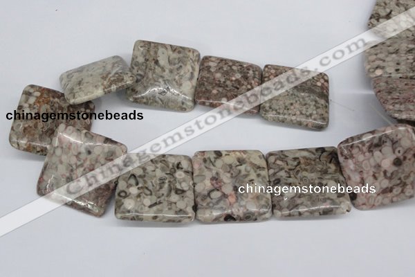 CMB25 15.5 inches 40*40mm square natural medical stone beads